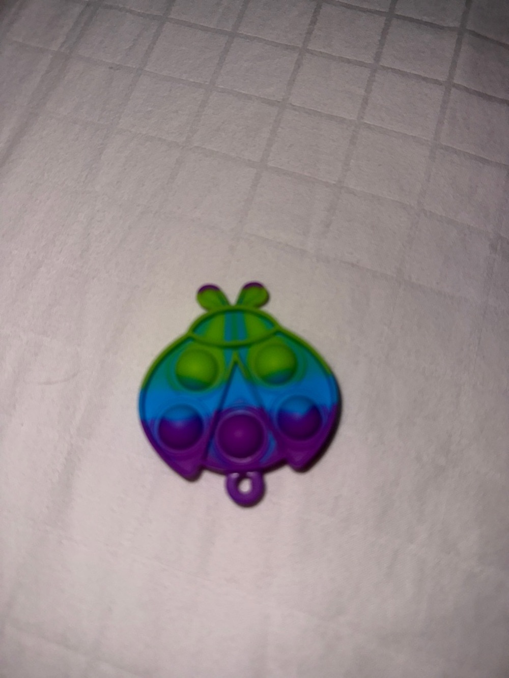 Rainbow Ladybug Silicone Pop Fidget Keychain